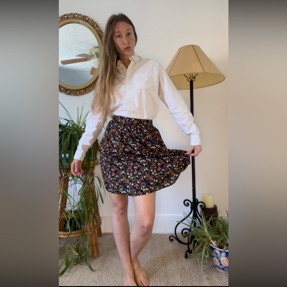 J Crew Floral Print Pleated Skirt NWT